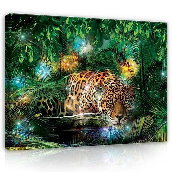 Wallarena Leinwandbild Grün Tiere Tiger Dchungel günstig online kaufen