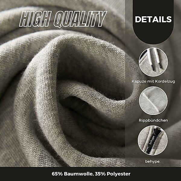 behype Kapuzensweatjacke BHSADAO Basic Kapuzenpullover Hoodie günstig online kaufen
