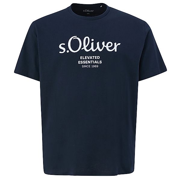 s.Oliver Rundhalsshirt s.Oliver Übergrößen T-Shirt navy günstig online kaufen