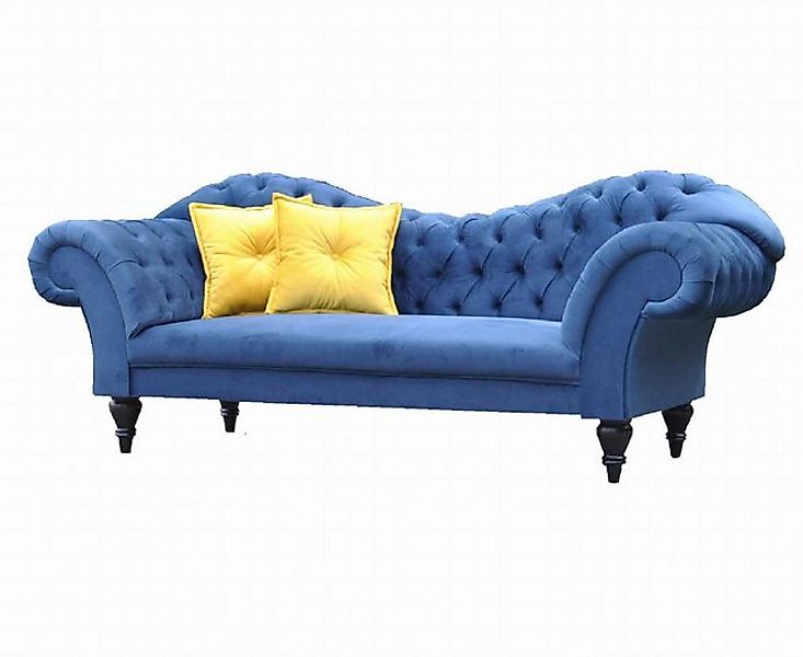 Xlmoebel Sofa Neues blaues Chesterfield-Dreisitzer-Sofa mit Stoffpolsterung günstig online kaufen