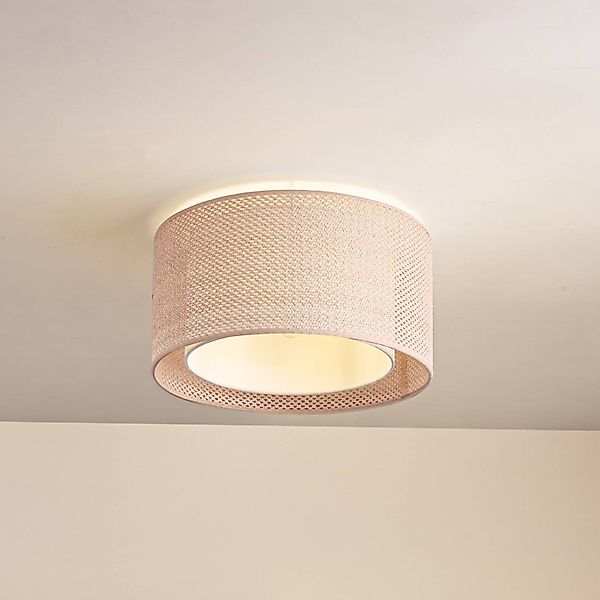 Lindby Deckenleuchte Soula, Ø 40 cm, beige, Kunststoff, E27 günstig online kaufen
