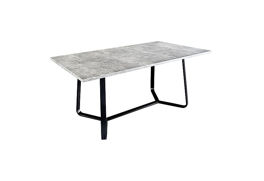 riess-ambiente Esstisch LOFT 140cm grau / schwarz · in Beton-Design mit Met günstig online kaufen