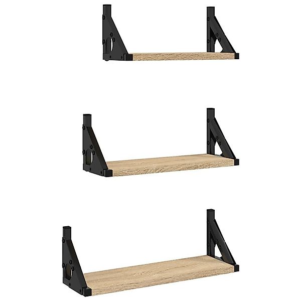 vidaXL Regal 3-tlg. Wandregal-Set Sonoma-Eiche Holzwerkstoff, günstig online kaufen