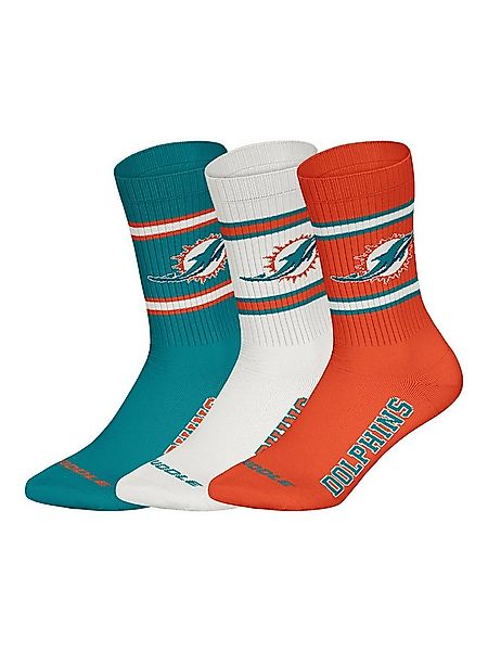 HUDDLE Freizeitsocken Miami Dolphins Crew (3-Paar) Casual Socken, Alltagsso günstig online kaufen