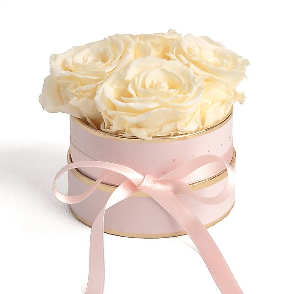 Kunstblume Infinity Rosenbox rosa rund 4 günstig online kaufen