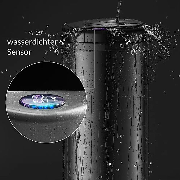 Sensor Mülleimer Schwarz Edelstahl 50L günstig online kaufen