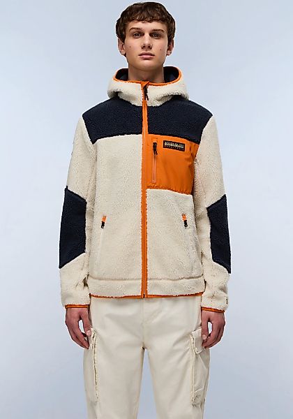 Napapijri Plüschjacke "YUPIK", mit Kapuze, mit kontrastfarbenen Details günstig online kaufen