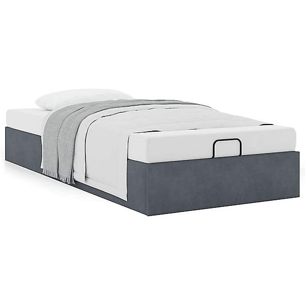 vidaXL Bettgestell Ottoman-Bett ohne Matratze Dunkelgrau 100x200 cm Samt günstig online kaufen