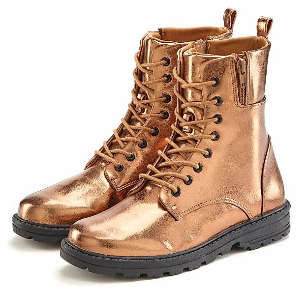 LASCANA Stiefelette, im angesagten Metallic-Look, Stiefel, Boots VEGAN günstig online kaufen