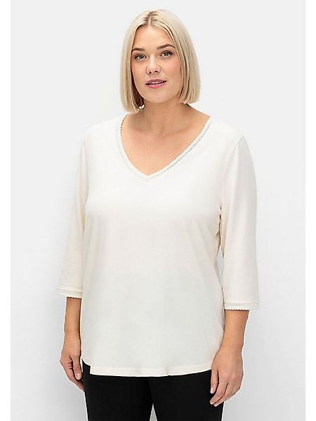 Sheego 3/4-Arm-Shirt Große Größen mit Bogenkante, in leichter A-Linie günstig online kaufen