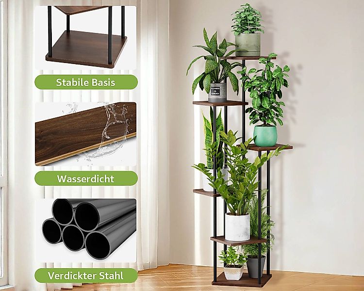 Simloveve Blumenständer Pflanzenständer 6 Etagen Pflanzentreppe günstig online kaufen
