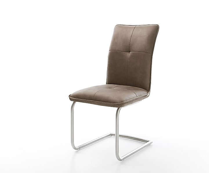 Freischwinger Maddy-Flex Mikrofaser Taupe Vintage Freischwinger rund Edelst günstig online kaufen