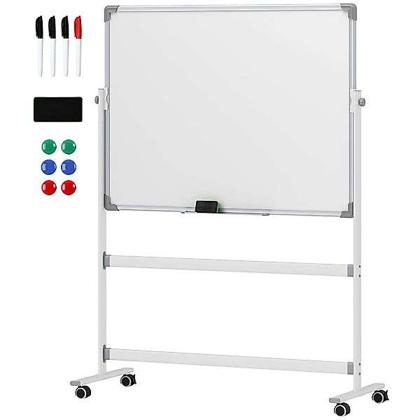 HOMCOM Magnetisches Whiteboard 120 x 90 cm Doppelseitiges Magnettafel mit S günstig online kaufen