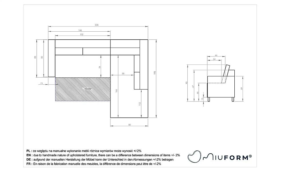 Miuform Ecksofa mit Schlaffunktion   ¦ grau ¦ Maße (cm): B: 228 H: 90 Polst günstig online kaufen