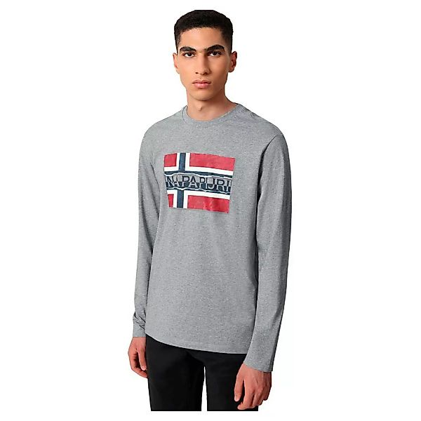 Napapijri Sench Langarm-t-shirt XS Medium Grey Melange günstig online kaufen