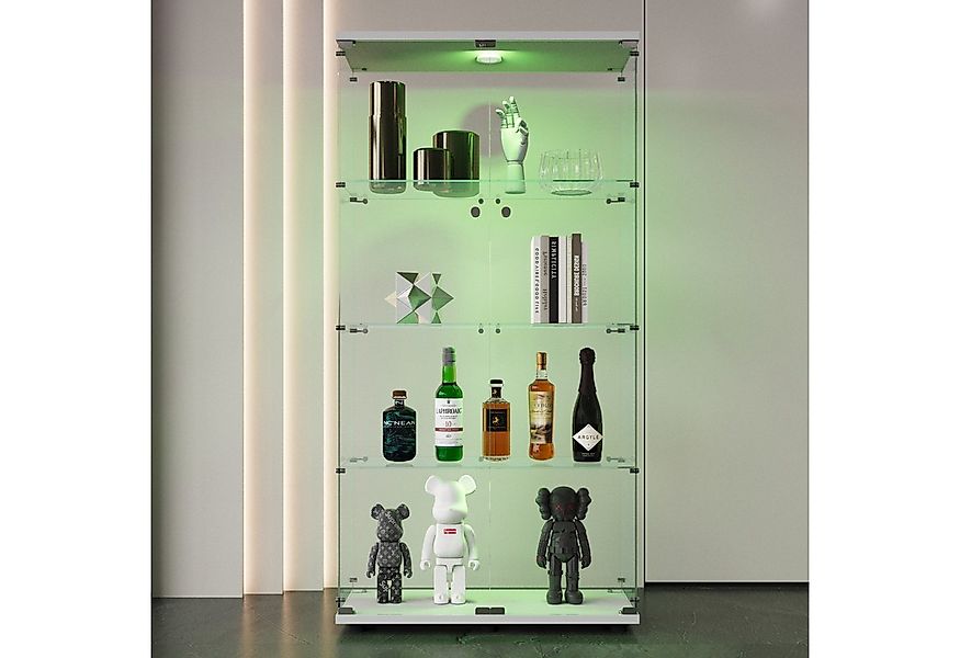 NMCXXO Glasvitrine Glasvitrine mit LED-Beleuchtung, modern und stilvoll Sta günstig online kaufen