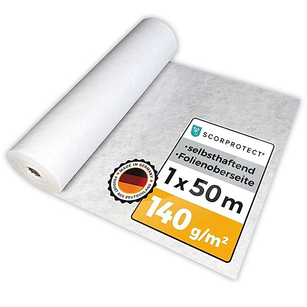 Scorprotect Abdeckvlies 1 M X 50 M Weiss 140 G Pro M² Selbsthaftend Bodensc günstig online kaufen