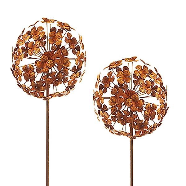 Kobolo Gartenstecker Dekostecker rusty flower ball günstig online kaufen