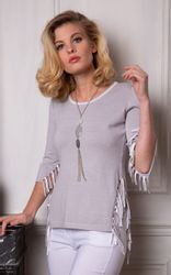 Passioni 3/4 Arm-Pullover Sommerpullover aus Grauem günstig online kaufen