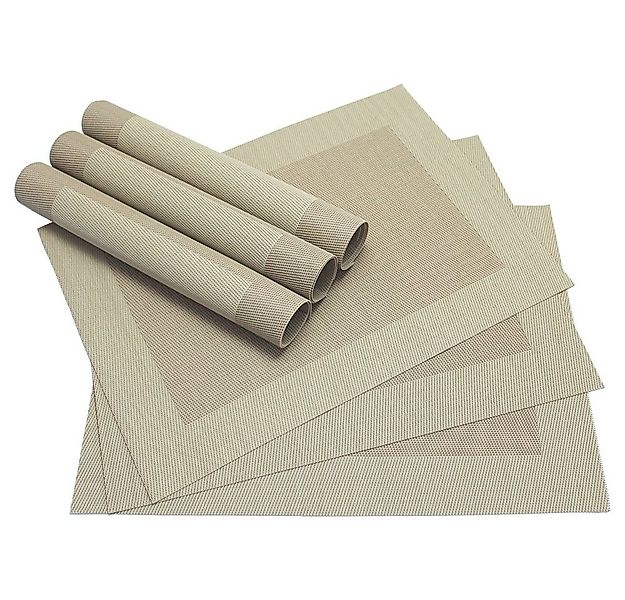 matches21 HOME & HOBBY Platzset Tischset BORDA 6er Beige Tischunterlage als günstig online kaufen