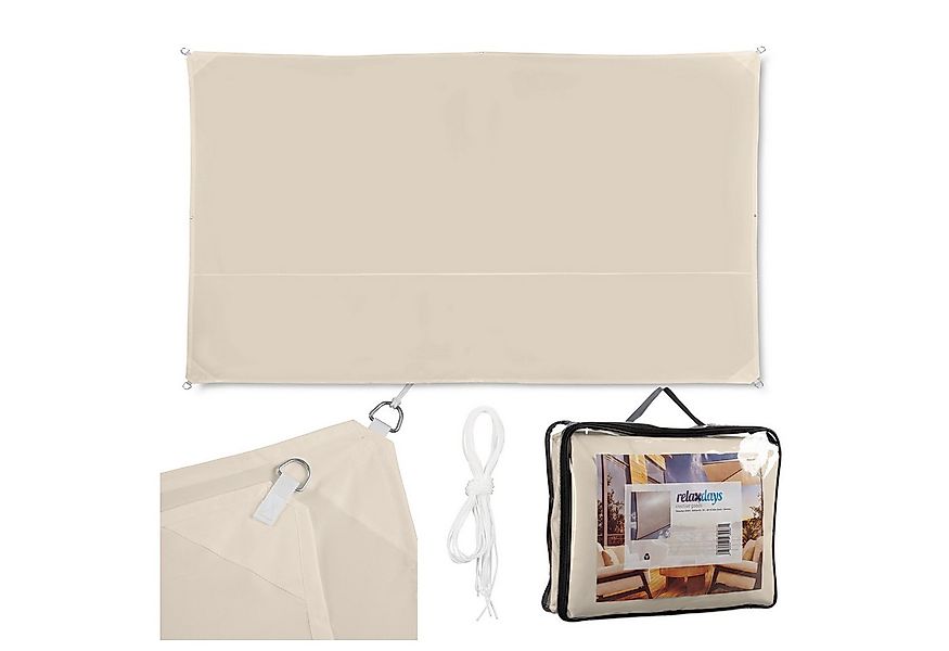 relaxdays Sonnensegel Rechteckiges Sonnensegel beige, 2 x 4 m günstig online kaufen