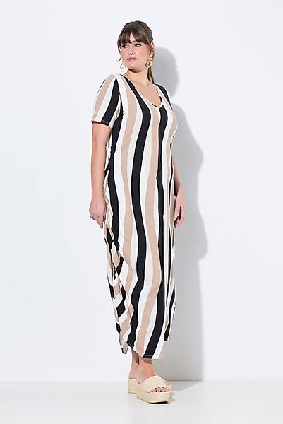 Ulla Popken Maxikleid Maxikleid Streifen Rundhals günstig online kaufen