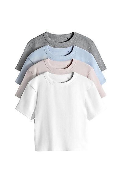 The Set T-Shirt 4er-Pack The Set Gerippte, enge Cropped-T-Shirts (4-tlg) günstig online kaufen