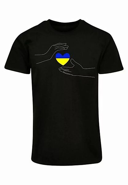 Merchcode T-Shirt Merchcode Herren Peace - 2 Hand Heart Black Basic T-Shirt günstig online kaufen