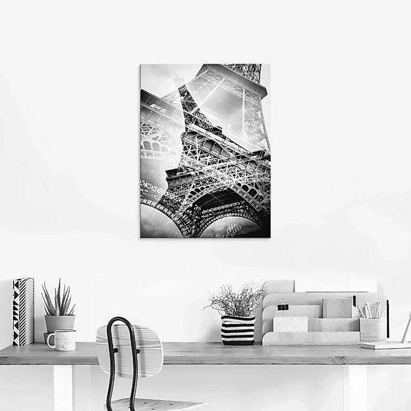 Artland Glasbild »Der doppelte Eiffelturm«, Gebäude, (1 St.) günstig online kaufen