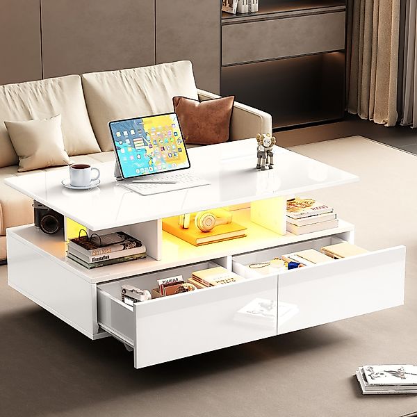 STILVORA Couchtisch Wohnzimmertisch Hochglanz-Beistelltisch Sofatisch mit günstig online kaufen
