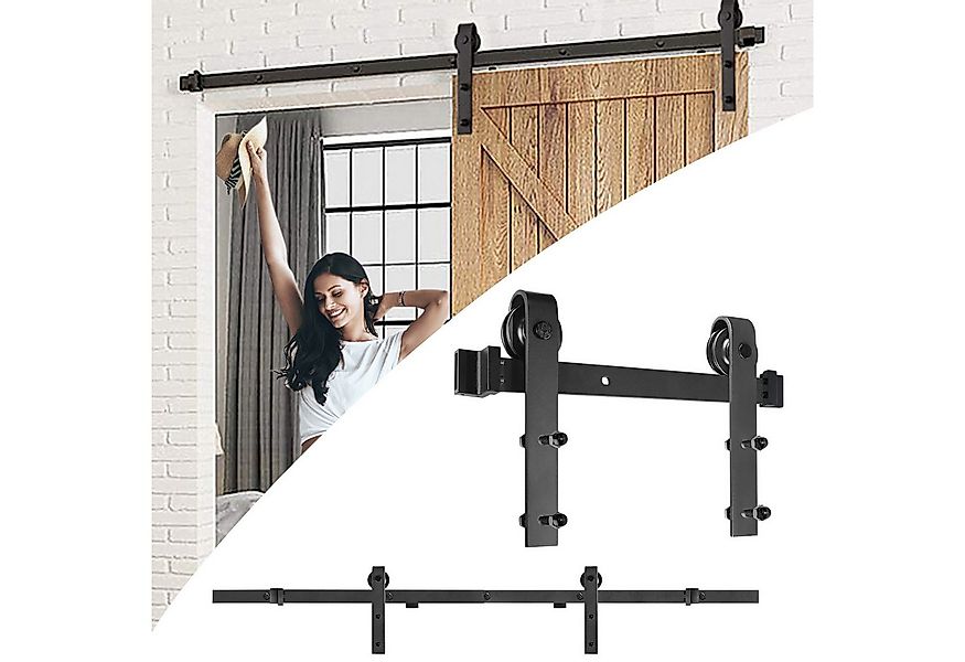 FIVMEN Schiebetür Schiebetürbeschlag Set Schiebetürsystem Beschlagset Schwa günstig online kaufen