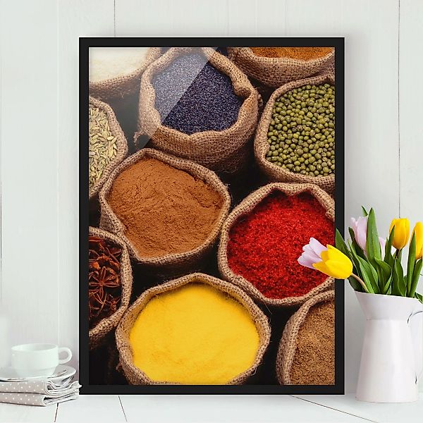 Bild mit Rahmen Küche - Hochformat Colourful Spices günstig online kaufen