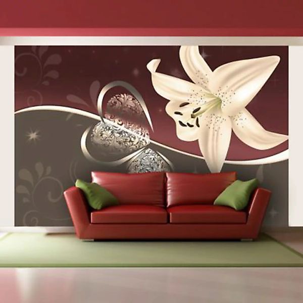 artgeist Fototapete Creme Lilie mehrfarbig Gr. 400 x 270 günstig online kaufen