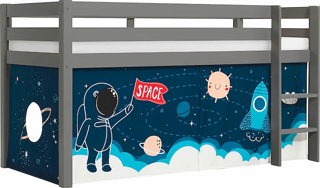 Vipack Spielbett "Pino, Kiefer massiv, mit Rolllattenrost u. Textil-Set, Ma günstig online kaufen