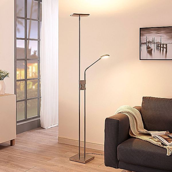 Lindby LED-Stehlampe Jonne, eckig, Lesearm, dimmbar, 180 cm günstig online kaufen