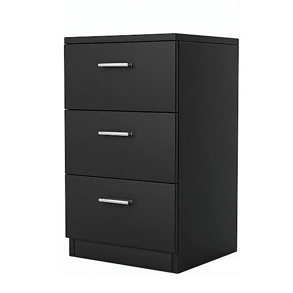 Costway Nachttisch mit 3 Schubladen 38 x 35 x 66 cm Schwarz günstig online kaufen