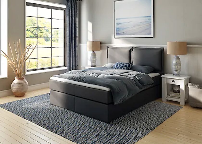 Home affaire Boxspringbett "Lysann" 5fach verstellbares Kopfteil, in 4 Brei günstig online kaufen