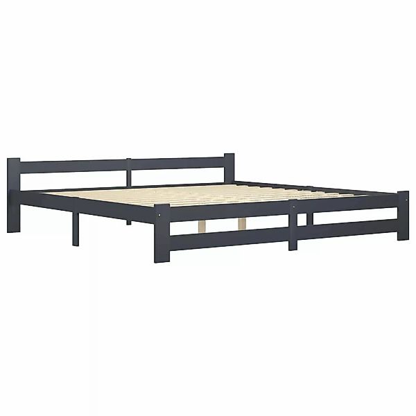 vidaXL Massivholzbett Dunkelgrau Kiefer 200x200 cm649474 günstig online kaufen