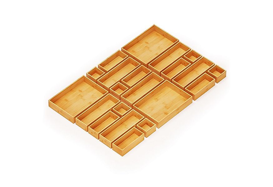 SpaceAid Aufbewahrungsbox Bambus-Schubladenorganizer-Aufbewahrungsboxen-Set günstig online kaufen