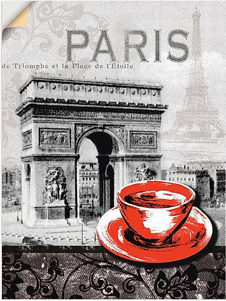 Artland Wandbild "Paris - Café au Lait - Milchkaffee", Gebäude, (1 St.), al günstig online kaufen