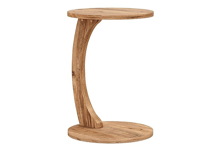 en.casa Beistelltisch, »Holeby« C-Form mit 4 Rollen rund 56 x Ø 38 cm Holzo günstig online kaufen