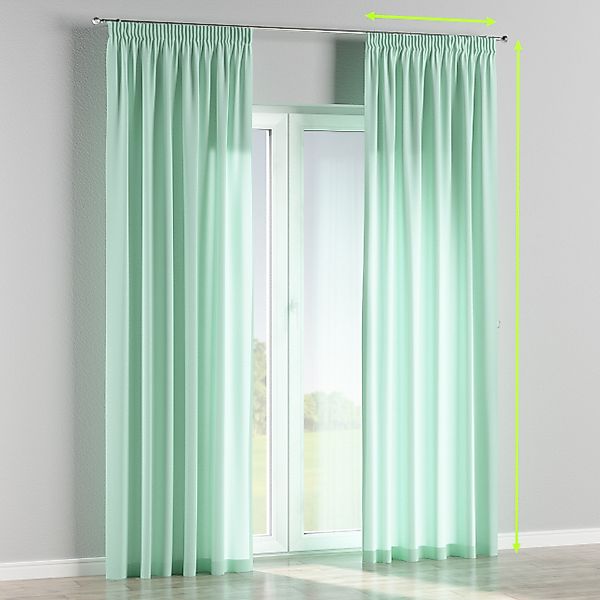 Gefütterter Vorhang mit Kräuselband, mintgrün, Loneta (133-37) günstig online kaufen