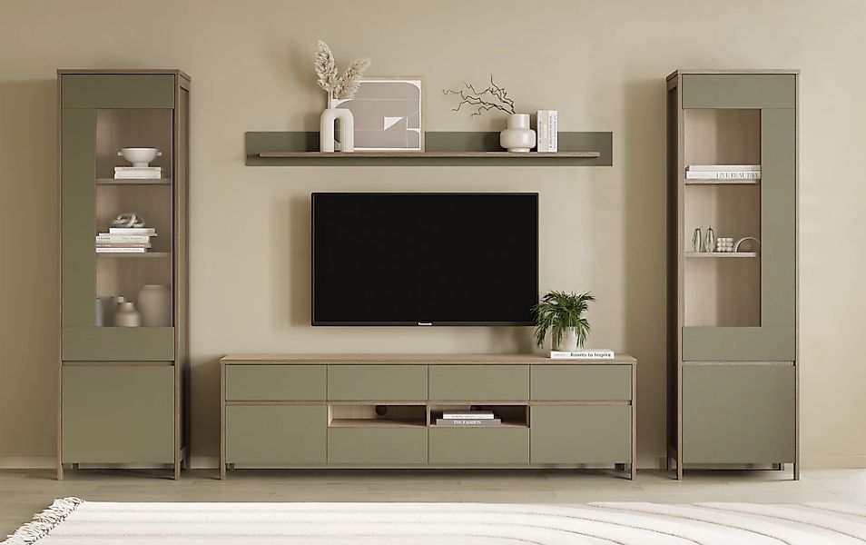 Home affaire Wohnwand "Stranda, moderne Anbauwand, Komplettset im Scandi-St günstig online kaufen