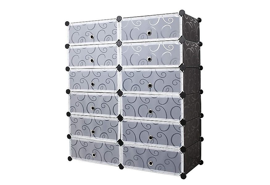 Mondeer Schuhregal Schuhschrank, mit Tür, DIY Schuhschrank, 12 Fächer, Kuns günstig online kaufen