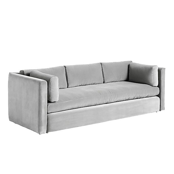 HAY - Hackney 3-Sitzer Sofa Samt - warmes grau/Bezug Stoff Lola/BxHxT 254x7 günstig online kaufen