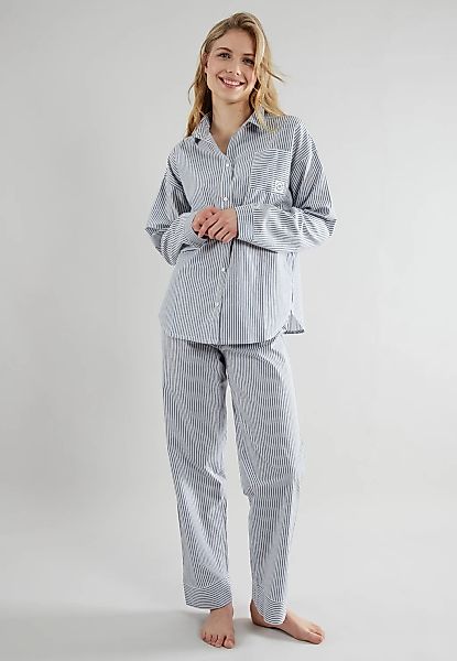 TOM TAILOR Pyjama "Positivism", 2 Stk. Streifendesign, Langarm, lange Hose, günstig online kaufen