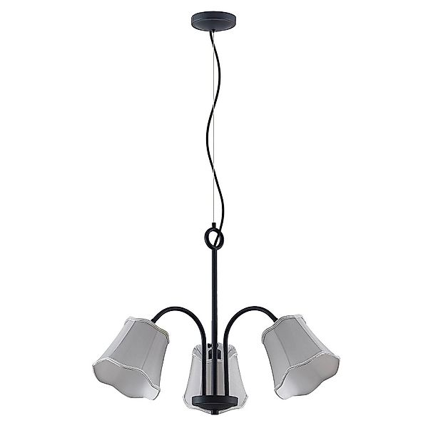 Lucande Pendelleuchte Binta 9639457 Retro Vintage Antik in Alu aus Textil 3 günstig online kaufen