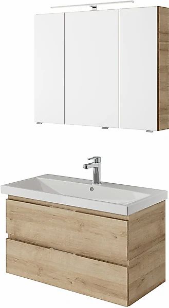 Saphir Badmöbel-Set »Serie 4035 2-teilig, Keramikwaschtisch mit LED-Spiegel günstig online kaufen