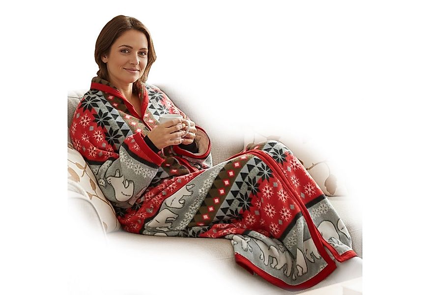 Wohndecke Ärmeldecke CozyBear - tragbare Flanell Sofadecke mit Ärmeln, NYVI günstig online kaufen