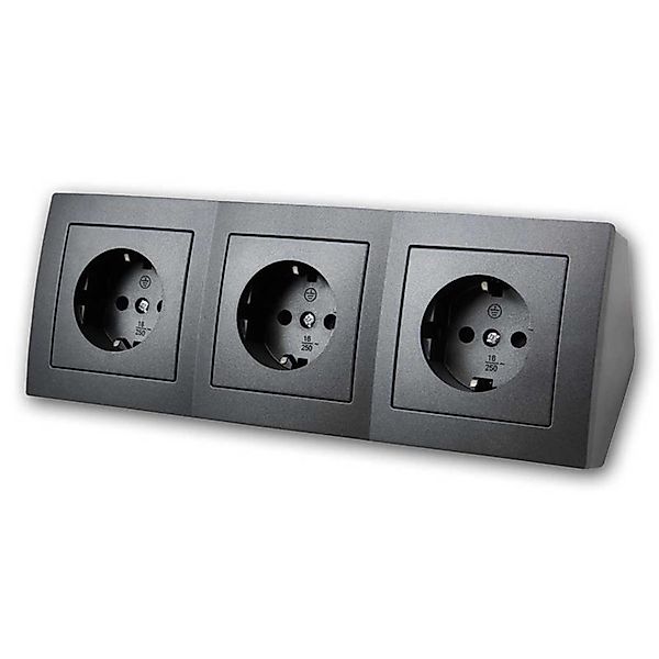 McPower Steckdosenblock Flair 3-Fach 250V16A Anthrazit günstig online kaufen